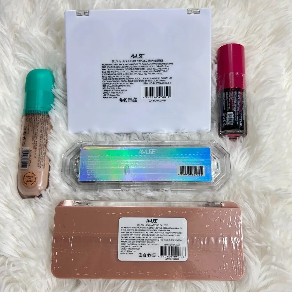 Amuse Cosmetics 5pc Makeup Bundle .